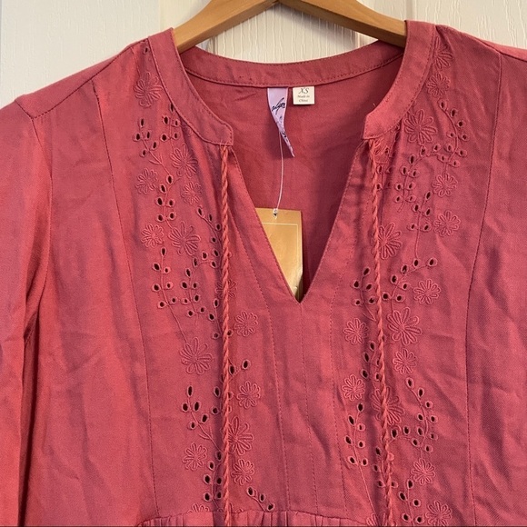 FRANCESCA’S Collection Dress Embroidered Tassel Pink Women’s size extra small - Picture 5 of 10